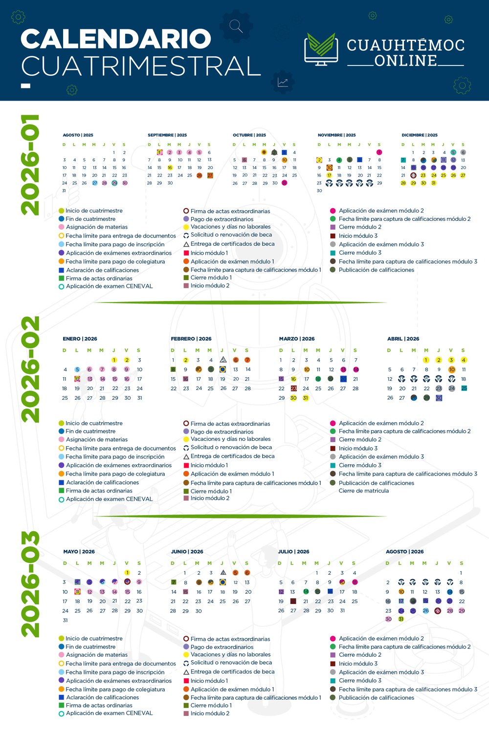 Calendario Cuatrimestral-2026-Online-
